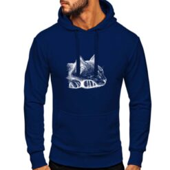 Gatto Puntini felpa con cappuccio personalizzata uomo digitalshirt blu