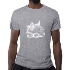 Gatto Puntini t-shirt personalizzata uomo digitalshirt grigio melange