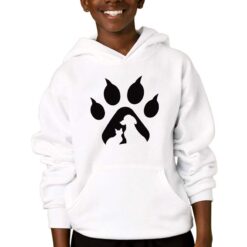 Gatto Zampa felpa con cappuccio personalizzata bambino digitalshirtbianco