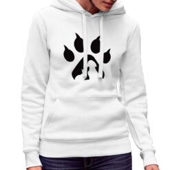 Gatto Zampa felpa con cappuccio personalizzata donna digitalshirt bianca.jpg