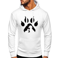 Gatto Zampa felpa con cappuccio personalizzata uomo digitalshirt bianca
