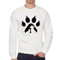 Gatto Zampa felpa senza cappuccio personalizzata uomo digitalshirt bianca