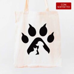 Gatto Zampa shopper personalizzata digitalshirt cotone organico