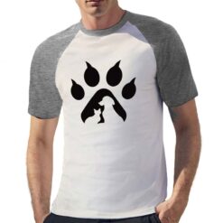 Gatto Zampa t-shirt bicolor personalizzata uomo digitalshirt grigia
