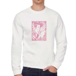 Geisha felpa senza cappuccio personalizzata uomo digitalshirt bianca