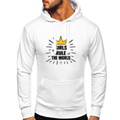 Girls Rule felpa con cappuccio personalizzata uomo digitalshirt bianca