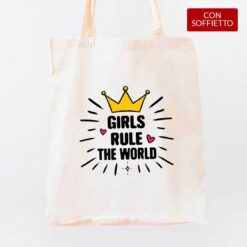 Girls Rule shopper personalizzata digitalshirt cotone organico