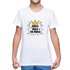 Girls Rule t-shirt personalizzata bambino digitalshirt bianca