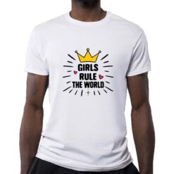 Girls Rule t-shirt personalizzata uomo digitalshirt bianca