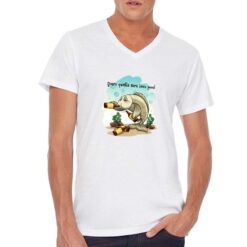 Giuro Bevo Poco t-shirt scollo a v personalizzata uomo digitalshirt bianca