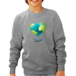 Happy Heart Day felpa senza cappuccio personalizzata bambino digitalshirt grigia