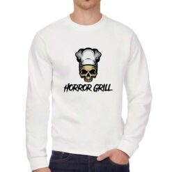 Horror grill felpa senza cappuccio personalizzata uomo digitalshirt bianca