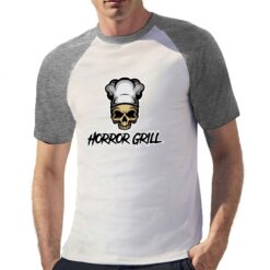 Horror grill t-shirt bicolor personalizzata uomo digitalshirt grigia