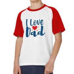I Love Dad t-shirt bicolor personalizzata bambino digitalshirt rossa