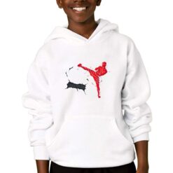 Kickboxing felpa con cappuccio personalizzata bambino digitalshirtbianco
