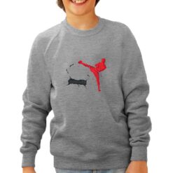 Kickboxing felpa senza cappuccio personalizzata bambino digitalshirt grigia
