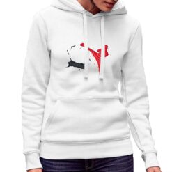 Kickboxing felpa con cappuccio personalizzata donna digitalshirt bianca.jpg