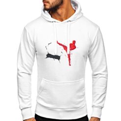 Kickboxing felpa con cappuccio personalizzata uomo digitalshirt bianca