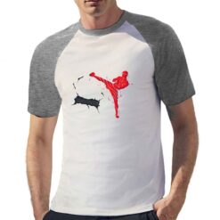 Kickboxing t-shirt bicolor personalizzata uomo digitalshirt grigia