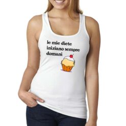 La Dieta canottiera personalizzata donna digitalshirt bianca