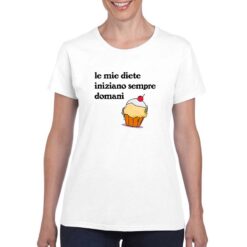 La Dieta t-shirt personalizzata donna digitalshirt bianco