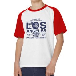 Los Angeles t-shirt bicolor personalizzata bambino digitalshirt rossa