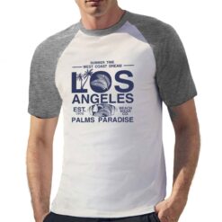 Los Angeles t-shirt bicolor personalizzata uomo digitalshirt grigia