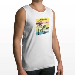 Malibu Beach canotta personalizzata uomo digitalshirt bianca