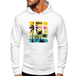 Malibu Beach felpa con cappuccio personalizzata uomo digitalshirt bianca