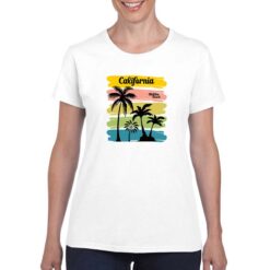 Malibu Beach t-shirt personalizzata donna digitalshirt bianco
