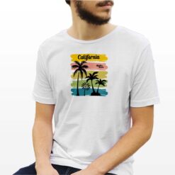Malibu Beach t-shirt personalizzata uomo digitalshirt bianca