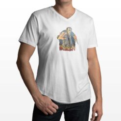 Maschera Horror t-shirt scollo a v personalizzata uomo digitalshirt bianca