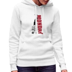 Monday felpa con cappuccio personalizzata donna digitalshirt bianca.jpg