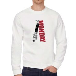 Monday felpa senza cappuccio personalizzata uomo digitalshirt bianca