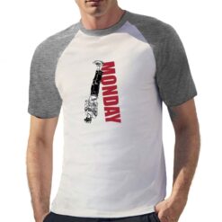 Monday t-shirt bicolor personalizzata uomo digitalshirt grigia