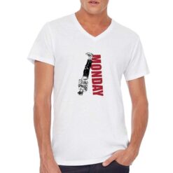 Monday t-shirt scollo a v personalizzata uomo digitalshirt bianca