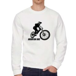 Mountain Bike felpa senza cappuccio personalizzata uomo digitalshirt bianca