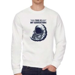 My Adventure felpa senza cappuccio personalizzata uomo digitalshirt bianca