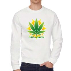 Natural felpa senza cappuccio personalizzata uomo digitalshirt bianca