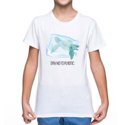 No Plastic Turtle t-shirt personalizzata bambino digitalshirt bianca