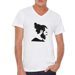 Profilo Uomo t-shirt scollo a v personalizzata uomo digitalshirt bianca