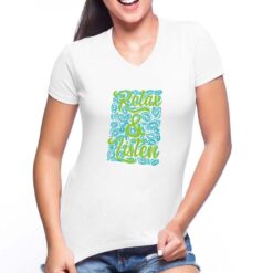 Relax t-shirt scollo a v personalizzata donna digitalshirt bianca