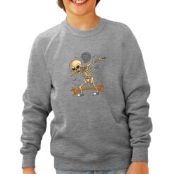 Scheletro Divertente felpa senza cappuccio personalizzata bambino digitalshirt grigia