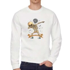 Scheletro Divertente felpa senza cappuccio personalizzata uomo digitalshirt bianca