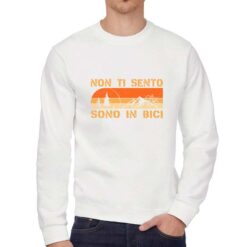 Sono in Bici felpa senza cappuccio personalizzata uomo digitalshirt bianca
