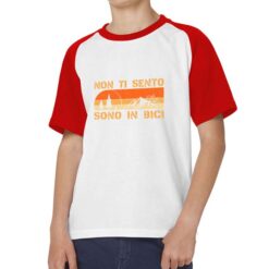 Sono in Bici t-shirt bicolor personalizzata bambino digitalshirt rossa