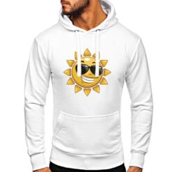 Sunny Smile felpa con cappuccio personalizzata uomo digitalshirt bianca