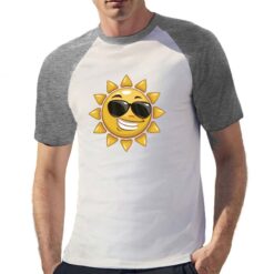 Sunny Smile t-shirt bicolor personalizzata uomo digitalshirt grigia