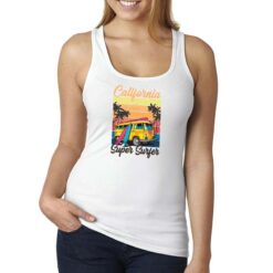 Super Surfer canottiera personalizzata donna digitalshirt bianca