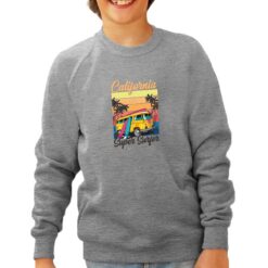 Super Surfer felpa senza cappuccio personalizzata bambino digitalshirt grigia